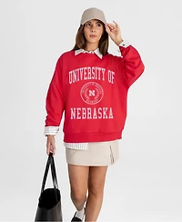 Gameday Couture Women's Nebraska Huskers Prime Play Oversized Graphic Fleece Sweatshirt