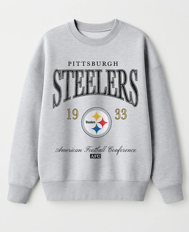 Gameday Couture Women's Ash Pittsburgh Steelers Instant Classic Oversized Premium Drop Shoulder Sweatshirt