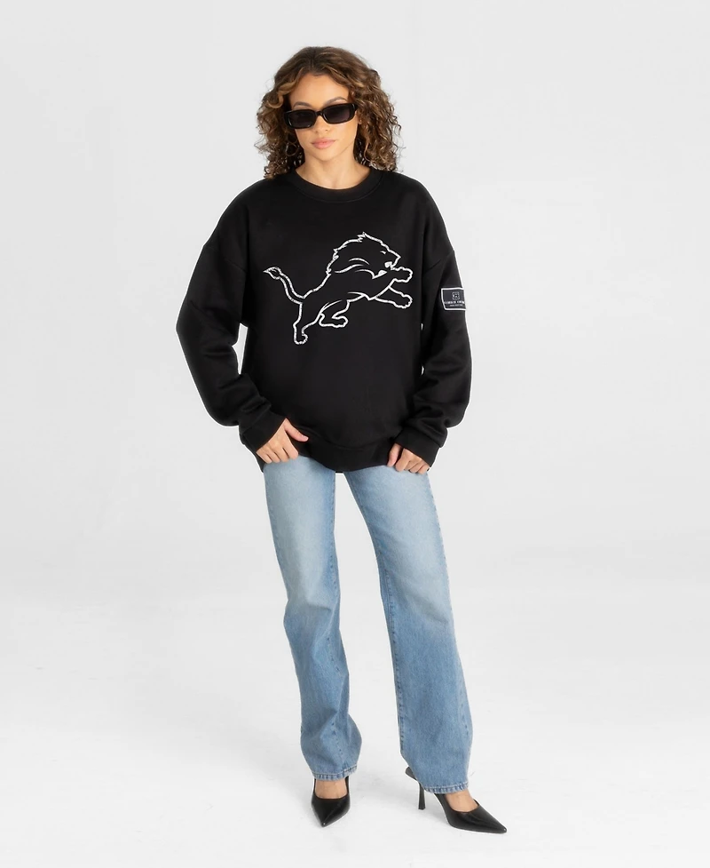 Gameday Couture Women's Detroit Lions Bold Move Oversized Dropped-Shoulder Sweatshirt