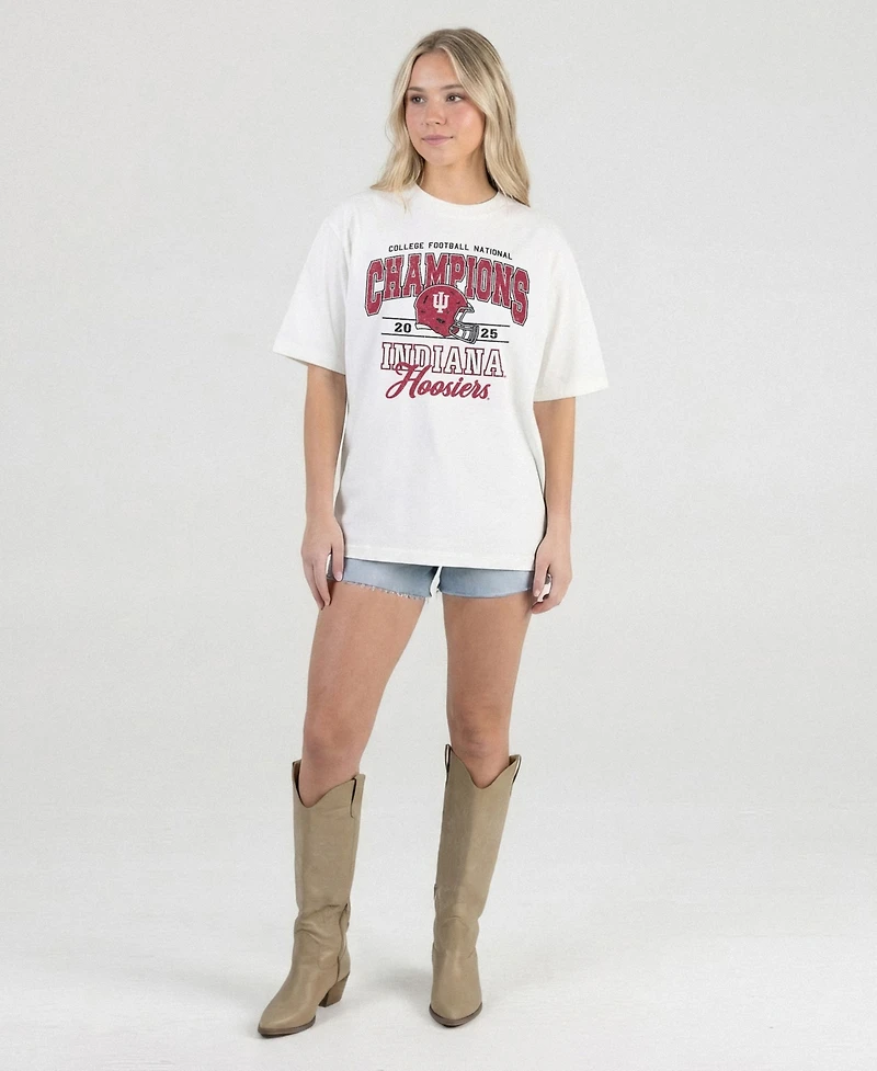 Gameday Couture Women's Indiana Hoosiers Legacy Play Oversized Screen Print Graphics T-Shirt