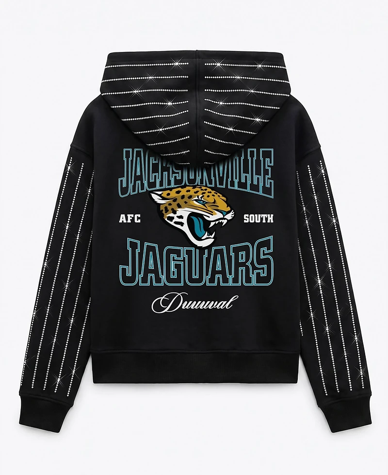 Gameday Couture Women's Jacksonville Jaguars Eyes on the Prize Cropped Full-Zip Cotton-Blend Hoodie