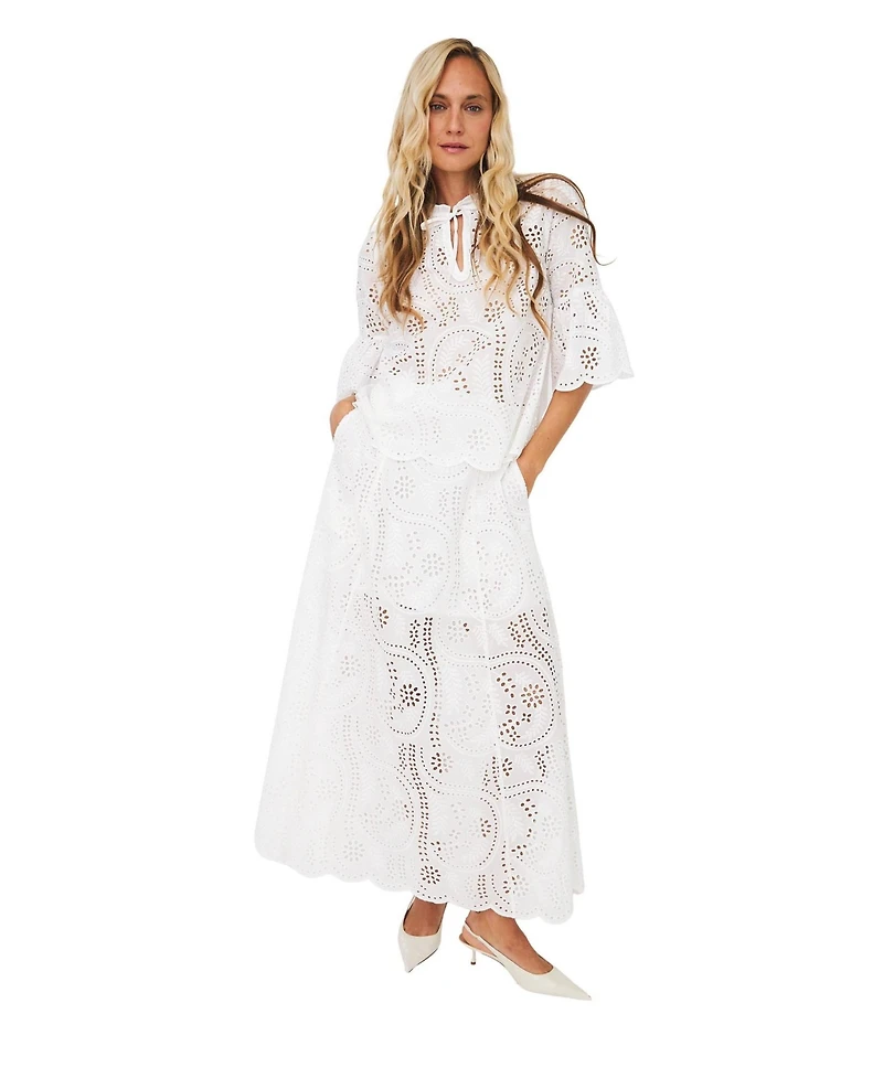 Cras Women's Briza Broderie Anglaise Maxi Skirt
