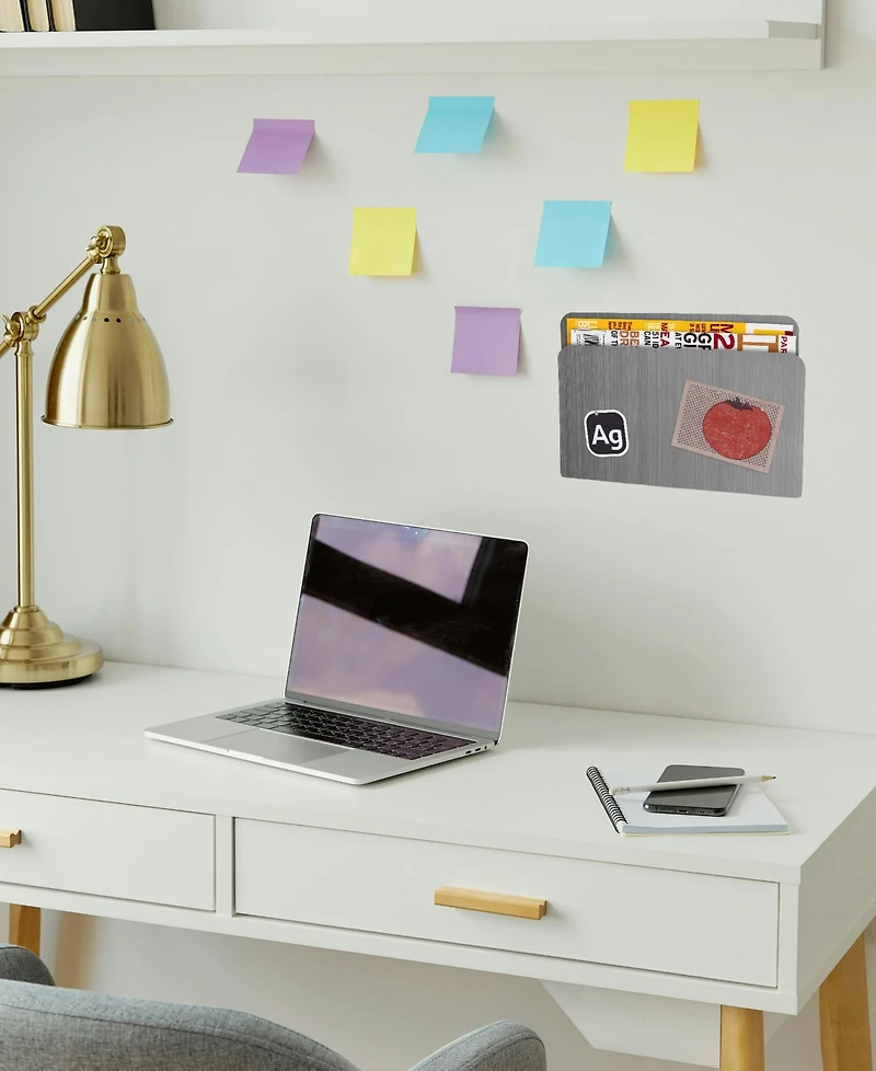 three by 12" Magnetic Magazine Pocket Wall Organizer
