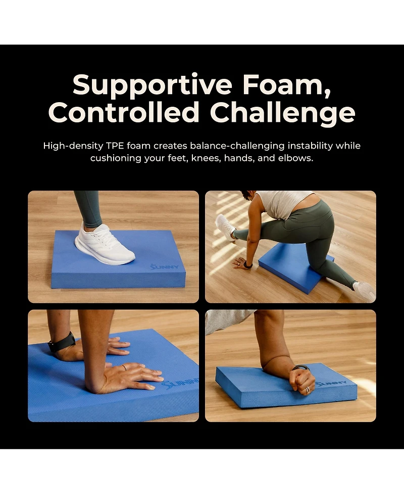 Sunny Health & Fitness Foam Balance Pad, for Training, Physical Therapy, Yoga