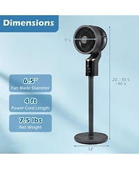 Costway Pedestal Fan for Bedroom, Compact Oscillating Standing