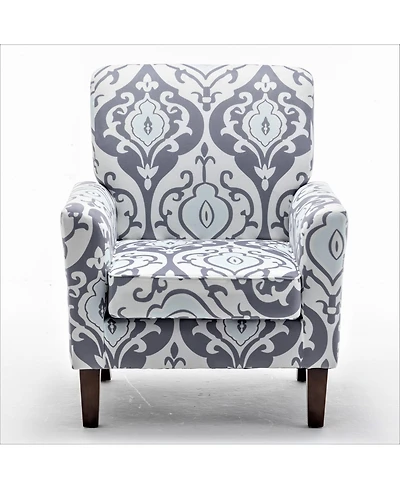 Slickblue Modern Patterned Armchair with Foam Padded Seat and Wood Legs
