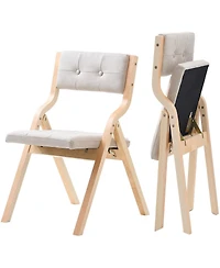 Sugift 2 Piece Bentwood Folding Dining Chair Set with Padded Seat Cushions and 400 Pound Capacity