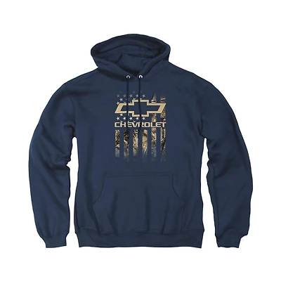 Corvette Men's Chevrolet Camo Flag Graphic Pullover Hoodie