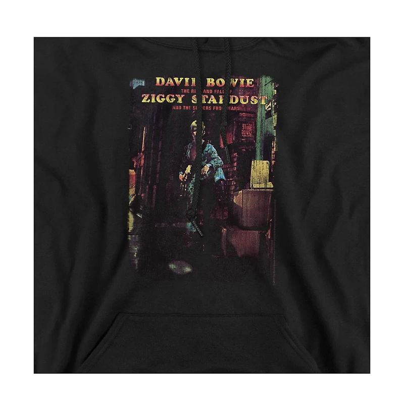 David Bowie Men's Ziggy Stardust Album Graphic Pull-Over Hoodie