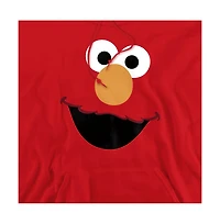 Sesame Street Men's Elmo Face Graphic Pullover Long-Sleeve Cotton-Polyester Blend Hoodie
