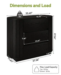 Tribesigns Oversized Nightstand with 3 Drawers Set of 2