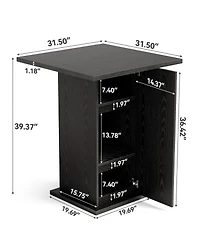 Tribesigns Bar Table, 39.4" H Square High Top Pub Table