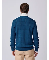 Aubin Men's Rainham Checked V-Neck Regular-Fit Cardigan