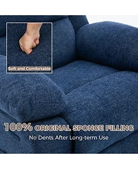 homfan 150 Degree Reclining Accent Chair for Adults, 360 Swivel Rocking Single Sofa with Vibration Massage and Heating, Side Pocket for Living Room