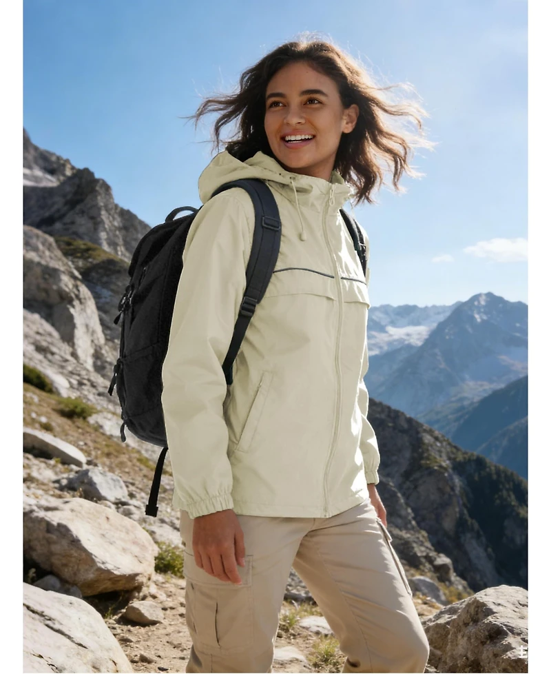 Piscifun Women's Waterproof Packable Lightweight Hooded Rain Jacket