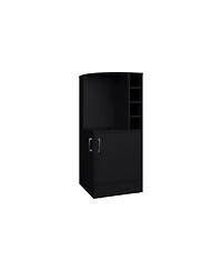 Fm Furniture Toyei Corner Bar Cabinet with Bottle Rack, Open Shelves, and Hidden Storage