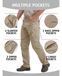 Piscifun Men's Lightweight Quick Dry Hiking Cargo Pants Water Resistant 8 Pockets