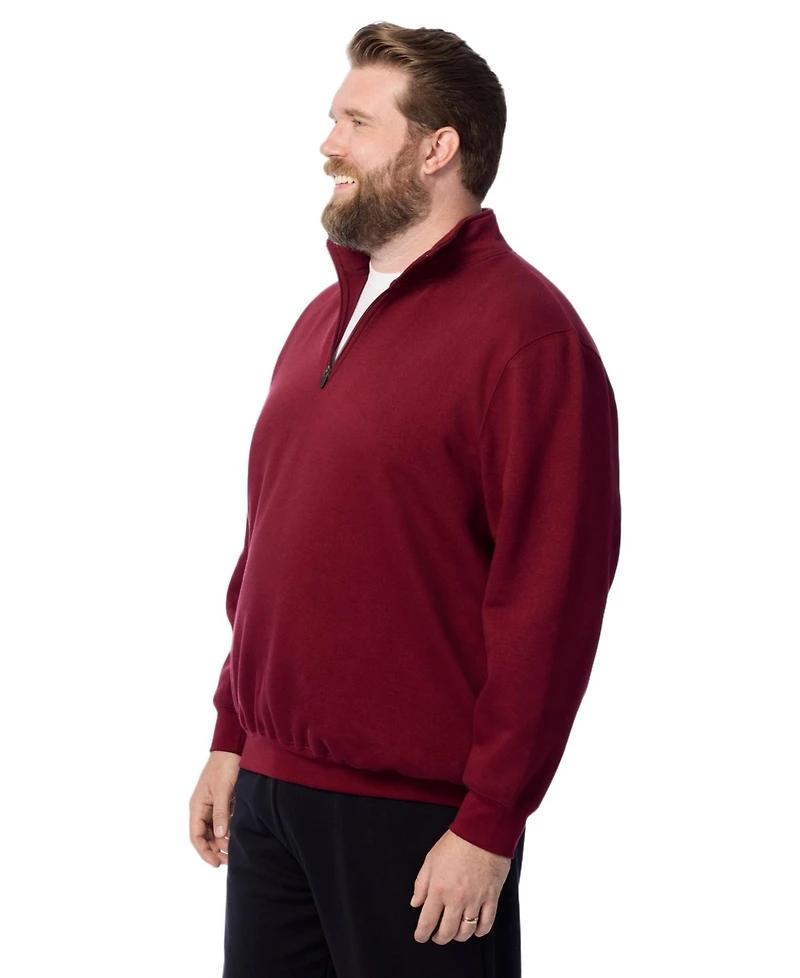 KingSize Men's Big & Tall Quarter-Zip Fleece Sweatshirt
