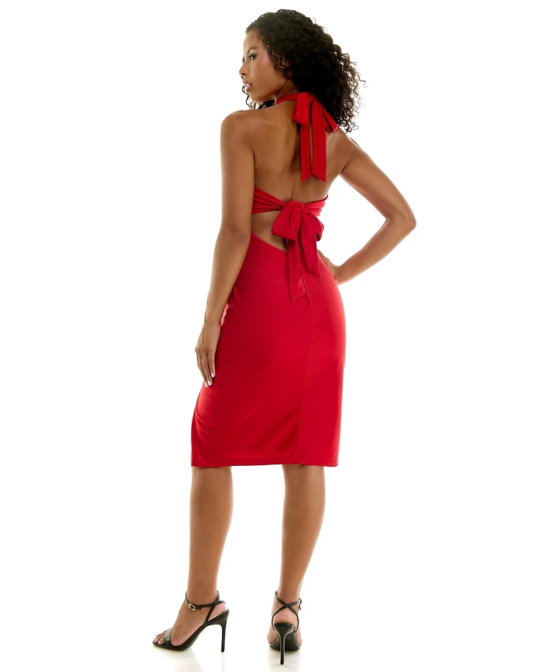 Seni & Cade Juniors' Halter Neck Midi Dress