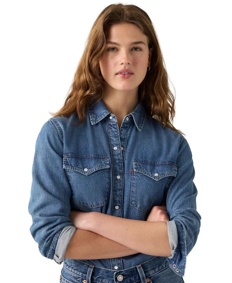 Levi's Women's Evans Relaxed Western Long-Sleeve Denim Shirt