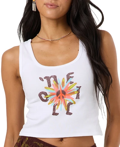 O'Neill Women's Asterisk Ribbed Cropped Scoop Neck Tank Top