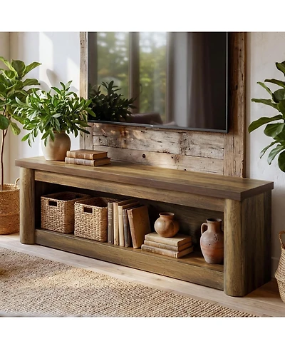 Tribesigns 63" Tv Stand for TVs up to 75", Rustic Media Console
