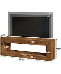 Tribesigns 47" Solid Wood Tv Stand for Tvs, Farmhouse TV Console with Storage, Low Media Console Television Stands for Living Room, Bedroom