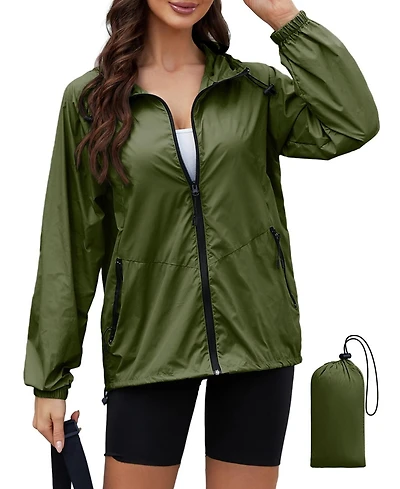 Piscifun Women's Lightweight Packable Hooded Rain Jacket