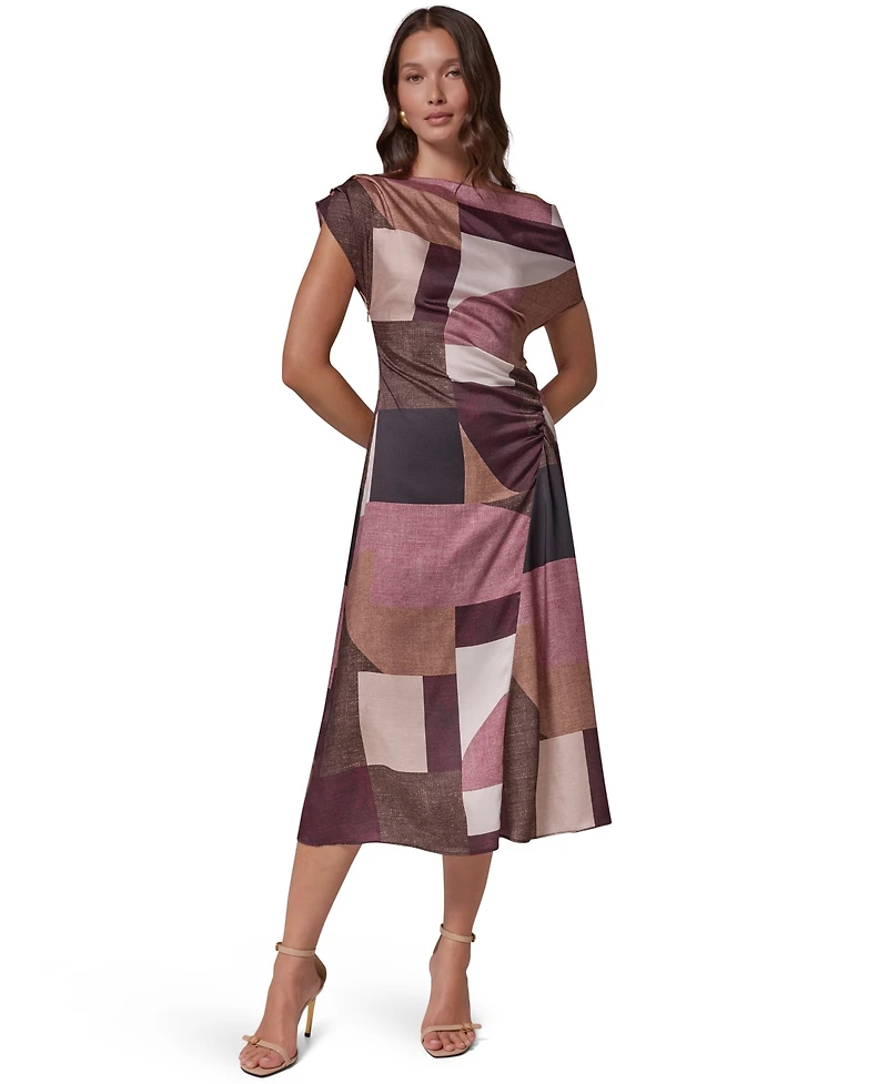 Donna Karan New York Women's Off-the-Shoulder Asymmetrical Midi Dress