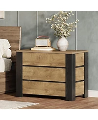Tribesigns 36" Wide Nightstand, Oversized Night Stand with 3 Drawers