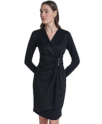 Calvin Klein Women's Long-Sleeve Wrap Sheath Dress