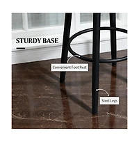 Slickblue Set Of 2 Counter Height Stool with Padded Seat and Durable Metal Frame