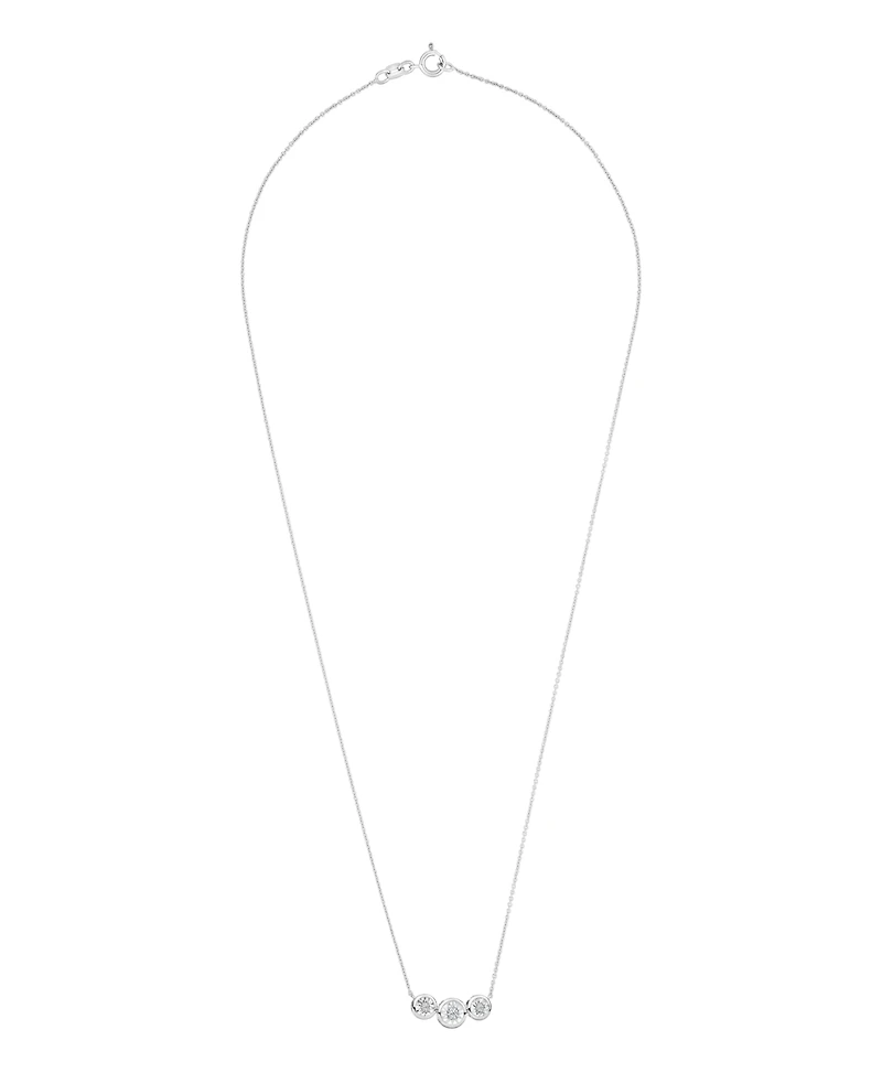 Macy's Lab-Grown Diamond Necklace (1/10 ct. t.w.) in Sterling Silver