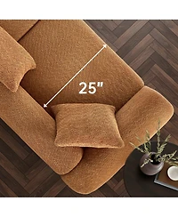 Morden Fort Cloud Couch Round Arm Plush Boucle Rectangle Sofa for Living Room Apartment Modern