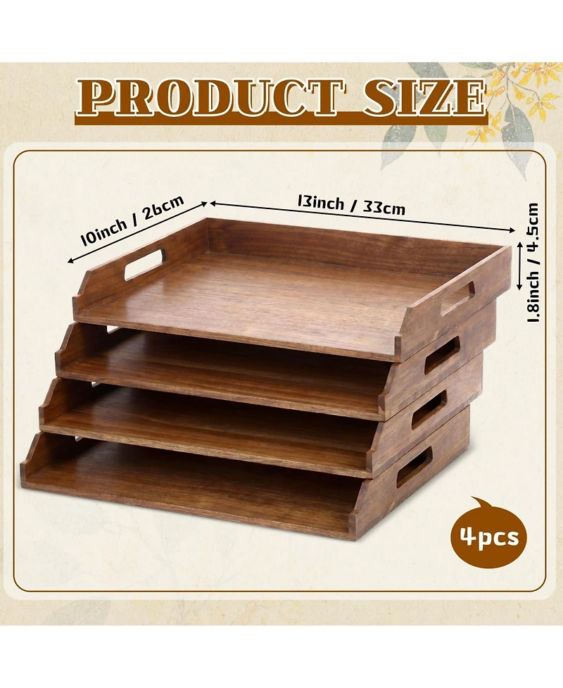 Danrong Stackable Paper Tray Desk Organizer Document Letter Magazine Holder