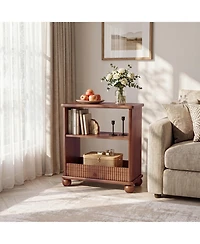Tribesigns Solid Wood Side Table,3-Tier Narrow End Table,Easy Assembly