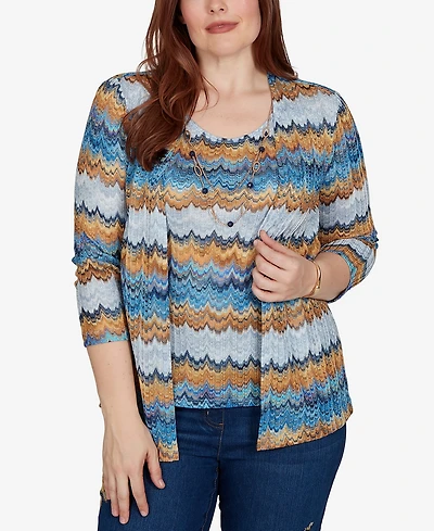 Alfred Dunner Petite 3/4-Sleeve Scoop Neck Top