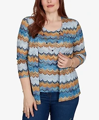 Alfred Dunner Petite 3/4-Sleeve Scoop Neck Top