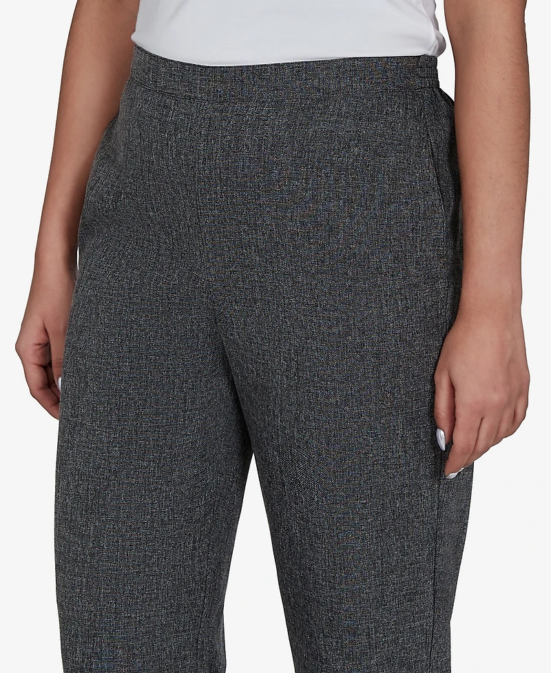 Alfred Dunner Women's Pull-On Elastic Waist Straight Pants