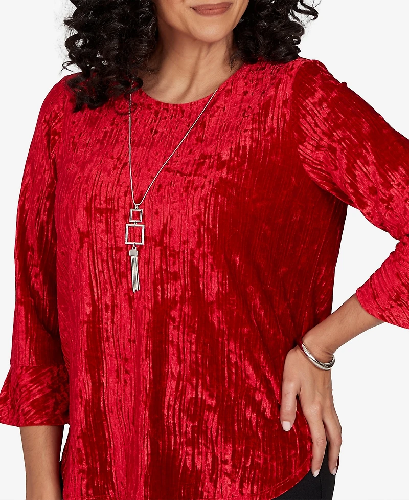 Alfred Dunner Women's 3/4-Sleeve Textured Knit Blouse