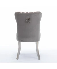 Streamdale Furniture Velvet Tufted Contemporary Dining Chair with Chrome Legs