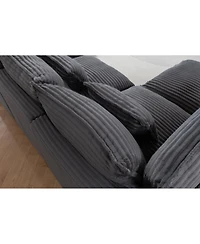 Streamdale Furniture Oversized Corduroy Modular Cloud Sectional Sofa with 2 Ottomans