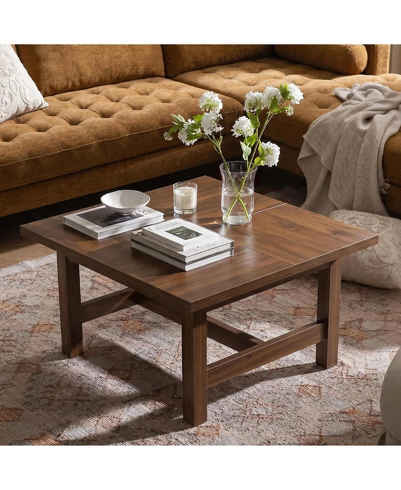 Tribesigns Mid-Century Wood Coffee Table for Living Room, Home Office, Small Apartment, Saving Space