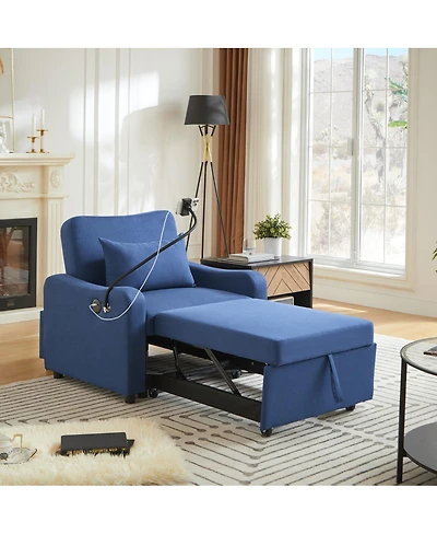 Streamdale Furniture 3-in-1 Sleeper Sofa Chair Bed with Usb and Adjustable Backrest