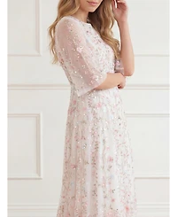 Needle & Thread Women's Rococo Ribbon Floral-Embroidered Sheer Gown