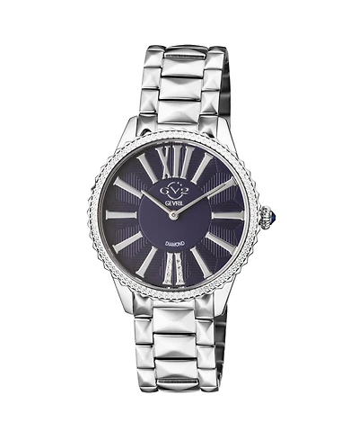 GV2 by Gevril Women's Siena Swiss Quartz Silver Stainless Steel Bracelet Diamond Watch