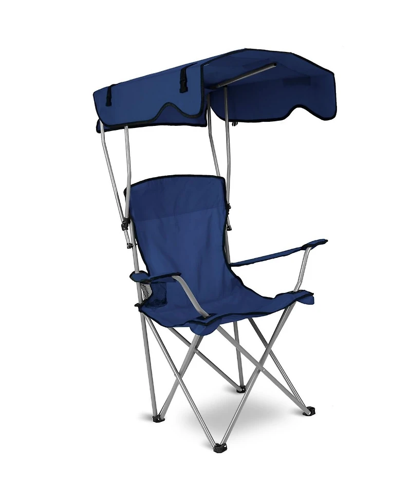 Mountaintop Foldable Beach Canopy Chair, 330 lb capacity, sunshade, cup holder, portable folding seat for beach, camping & travel.