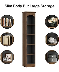 Tribesigns 70.9'' Tall Narrow Bookcase Set of 2, 5-Tier Cube Bookshelf