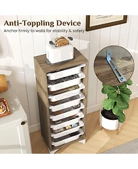 Gymax 9-Tier Fruit and Vegetable Storage Rack w/8 Removable Pull-Out Baskets for Kitchen