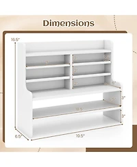Gymax Desk Bookshelf Desktop Display Rack w/Open Cubes Removable Shelves for Home